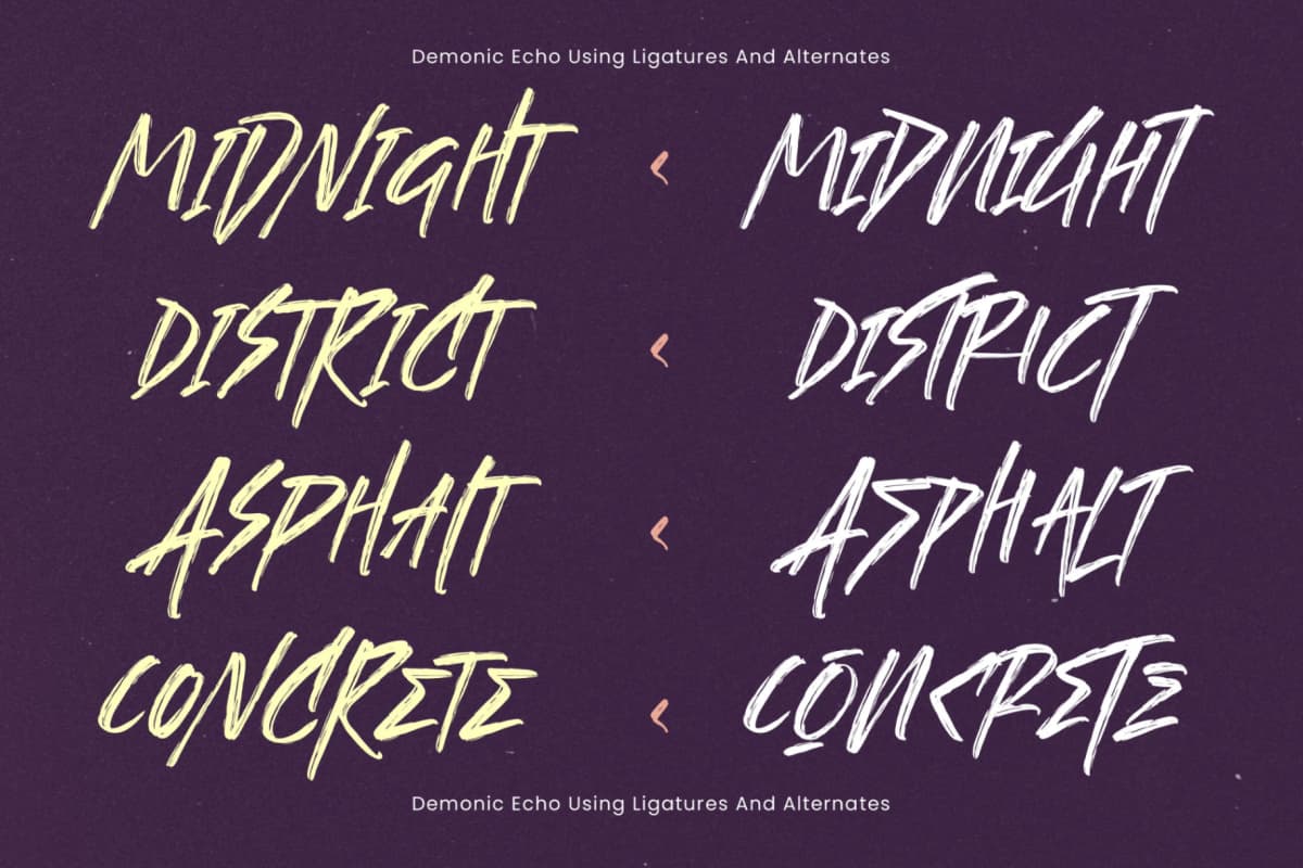 Demonic Echo - Bold Brush Calligraphy Font font preview 11