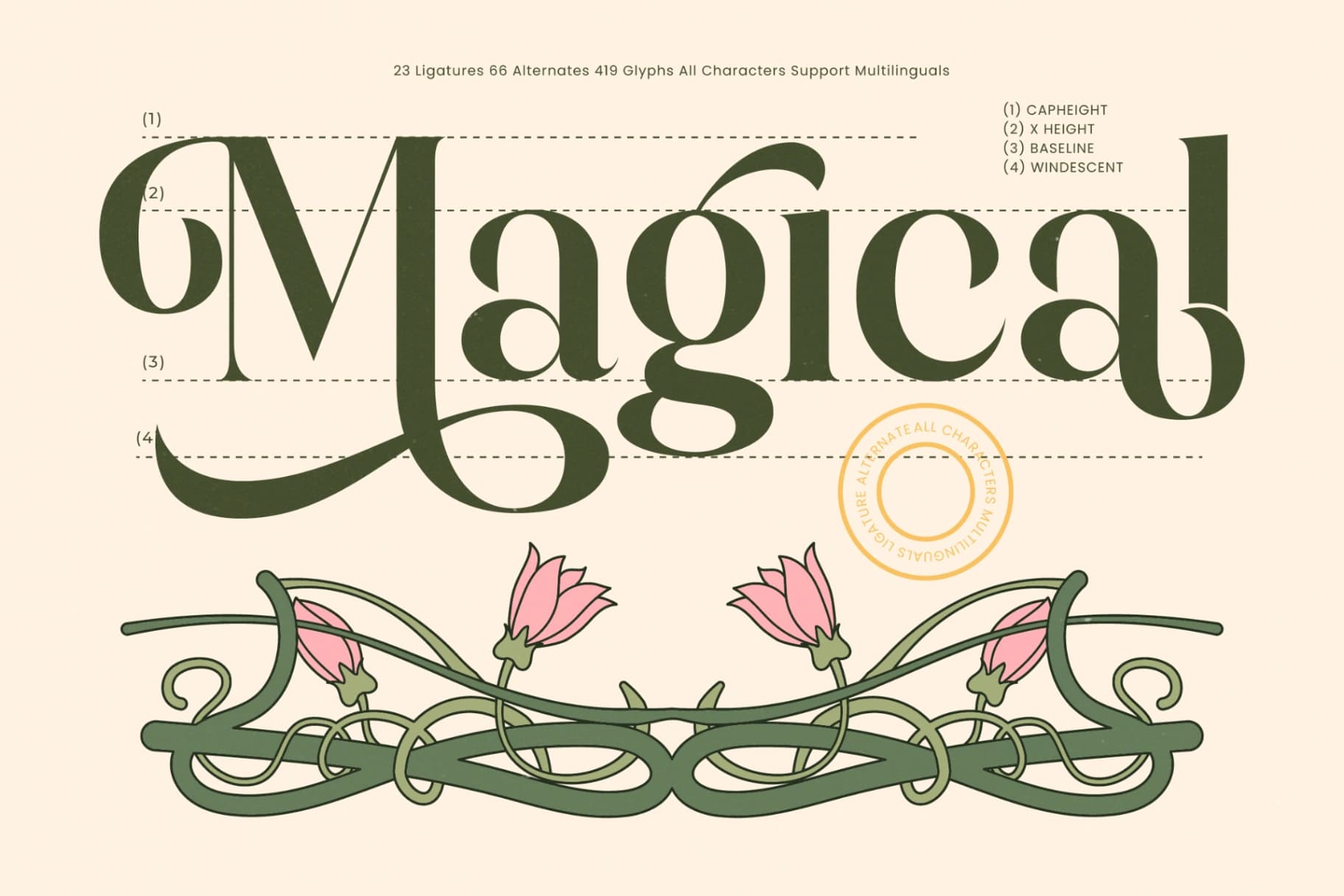 Preview 16 for Magical Qardin - Classic Decorative Serif