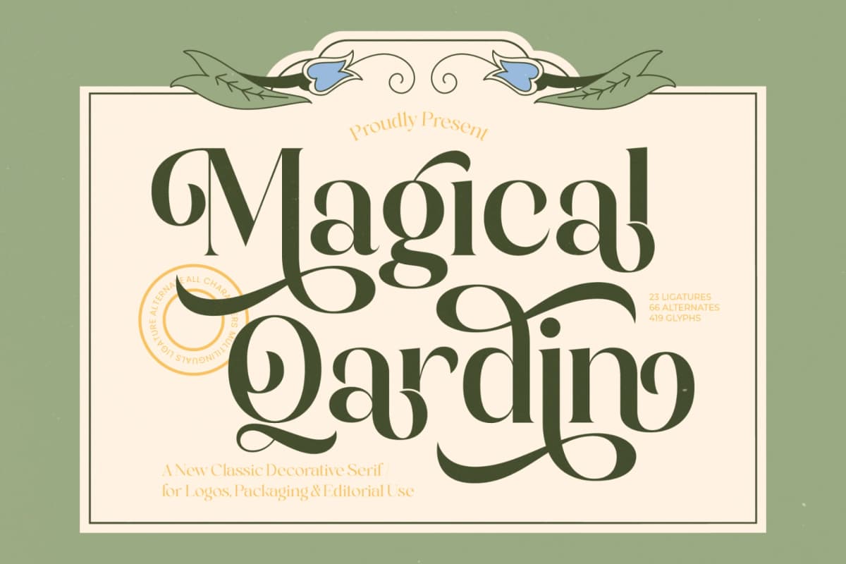 Preview 1 for Magical Qardin - Classic Decorative Serif