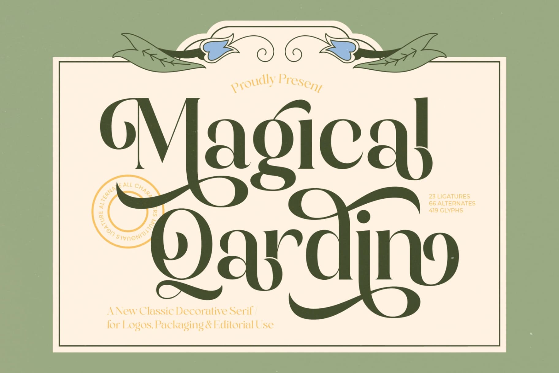 Preview of Magical Qardin - Classic Decorative Serif font