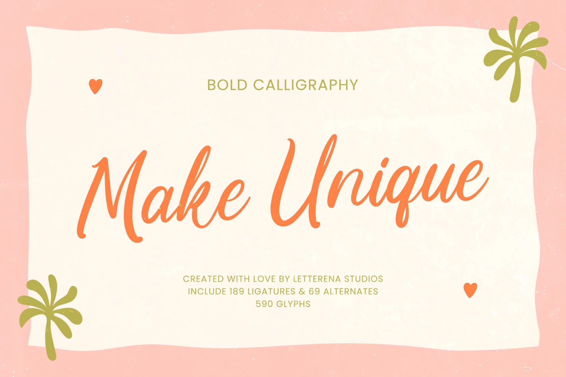 Preview of Make Unique – Bold Calligraphy Font font