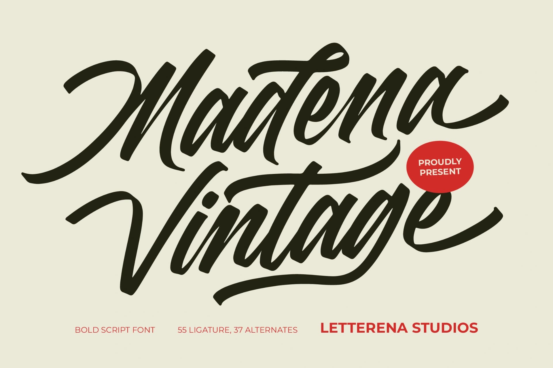 Preview of Madena Vintage – Bold Script Font font