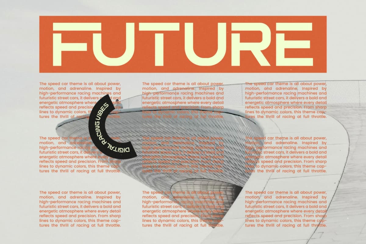 Techetic Human - Futuristic Sans Serif Display font preview 6