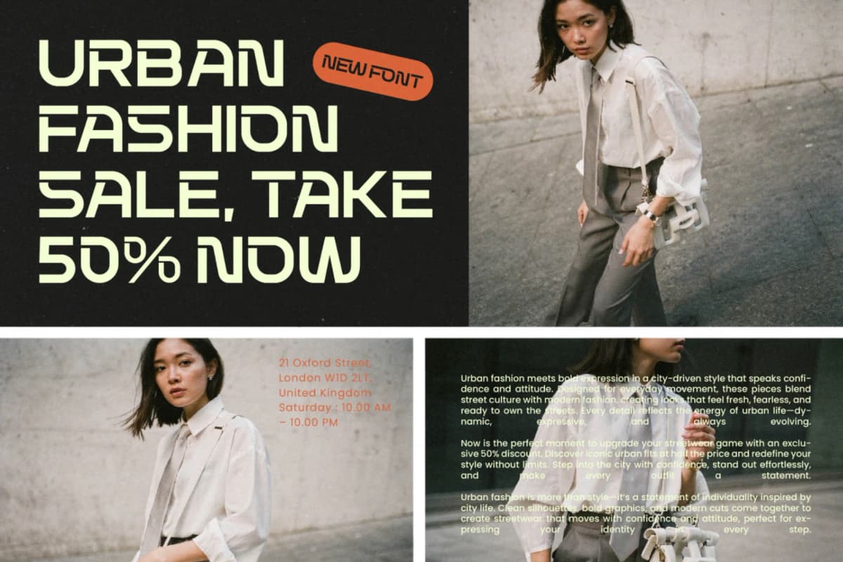 Techetic Human - Futuristic Sans Serif Display font preview 13