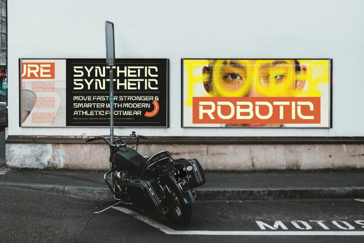 Techetic Human - Futuristic Sans Serif Display font preview 5