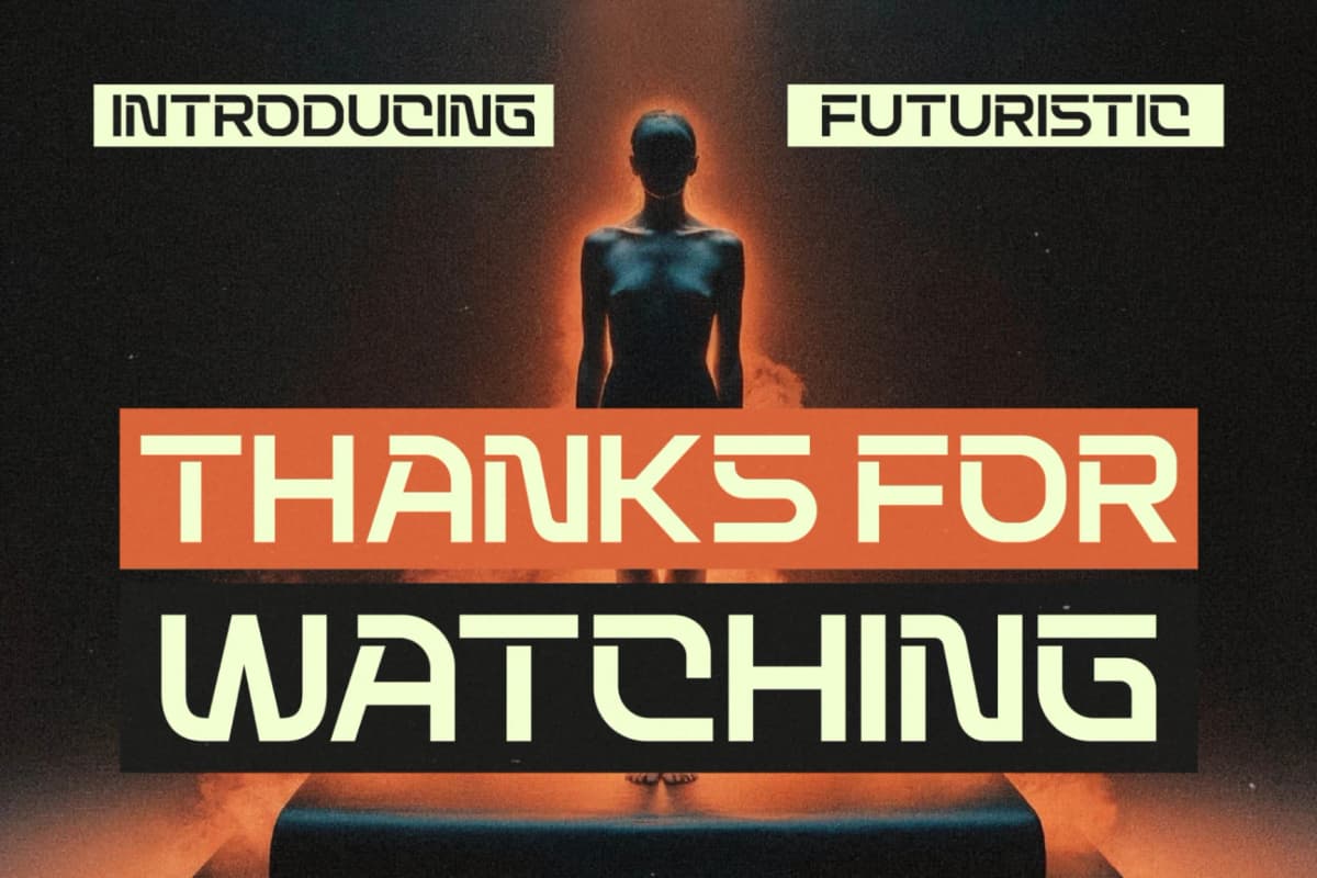 Techetic Human - Futuristic Sans Serif Display font preview 20