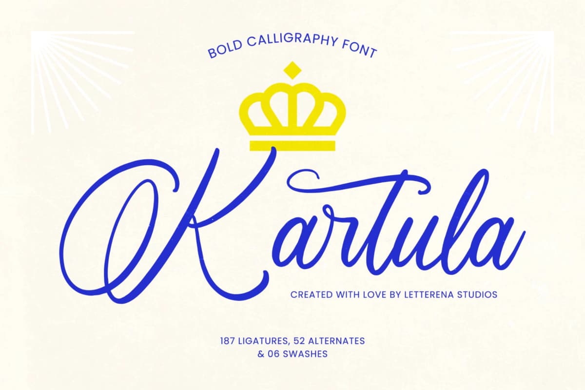 Preview of Kartula – Bold Calligraphy Font font