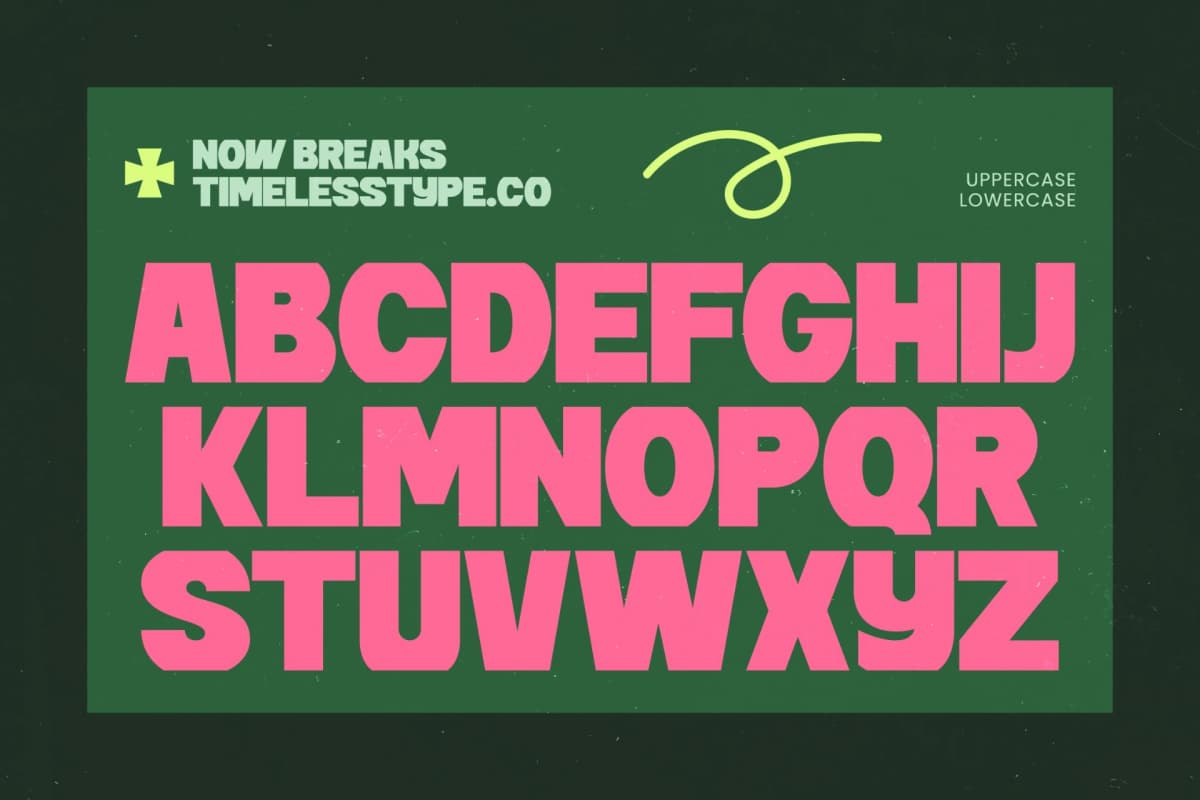 Now Breaks - Bold Sand Display font preview 9