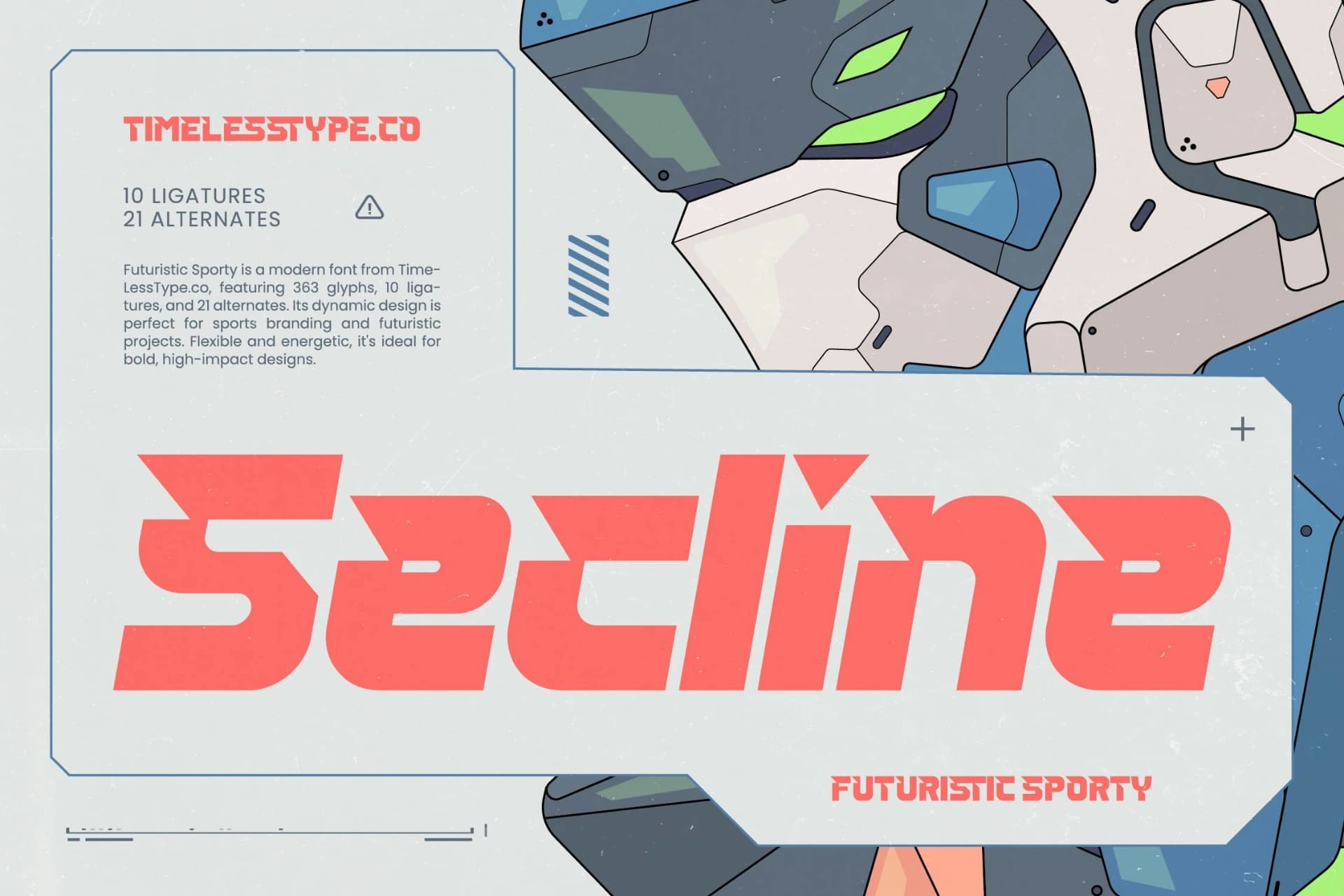 Preview of Secline - Futuristic Sporty Font font