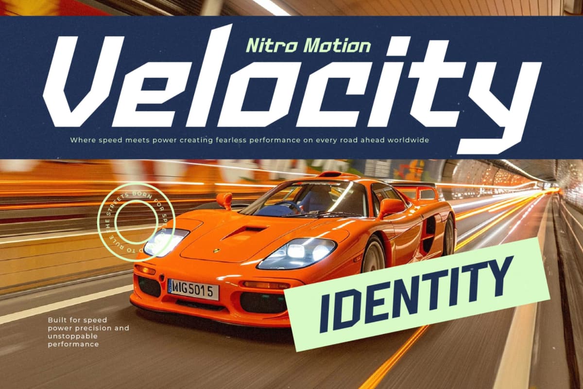 Menscity - Futuristic Sporty Font font preview 9
