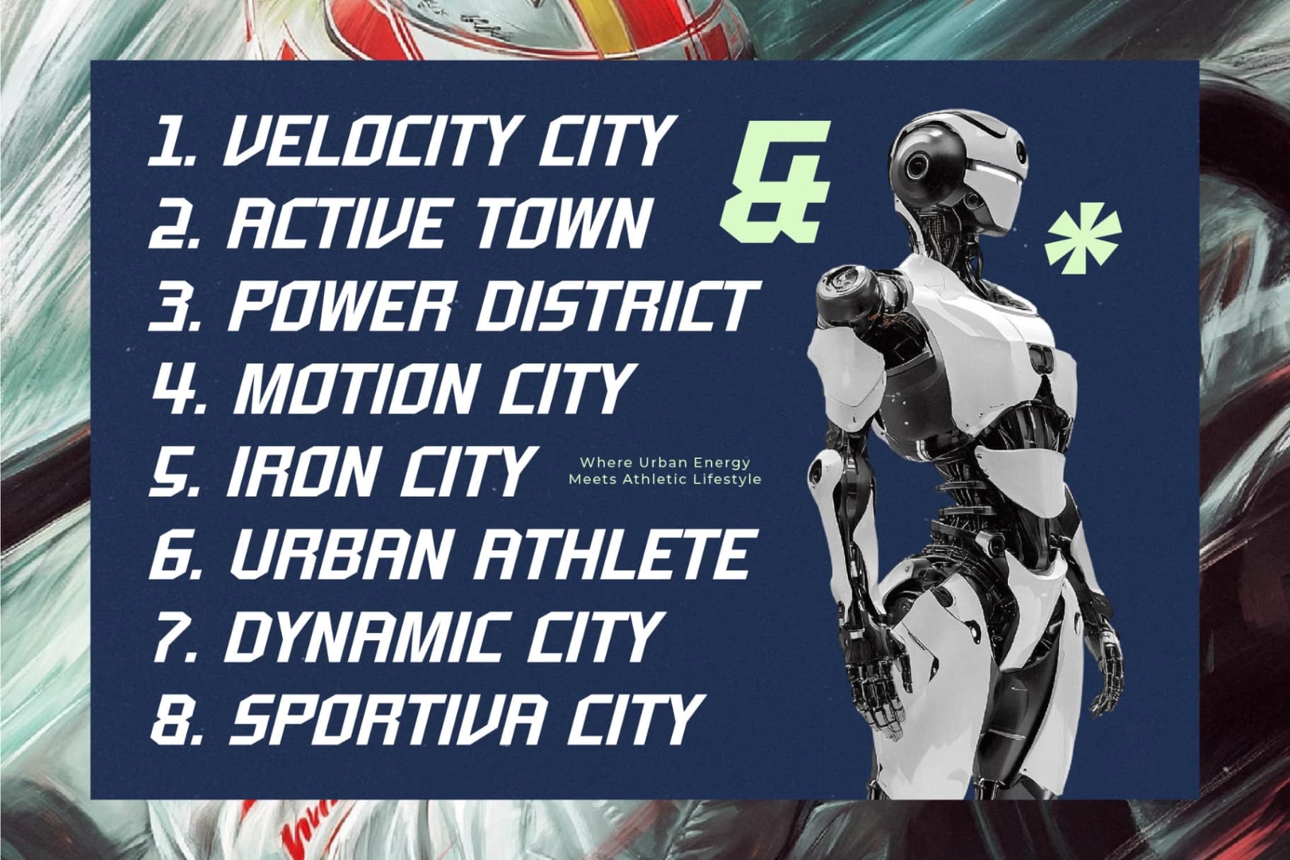 Preview 16 for Menscity - Futuristic Sporty Font