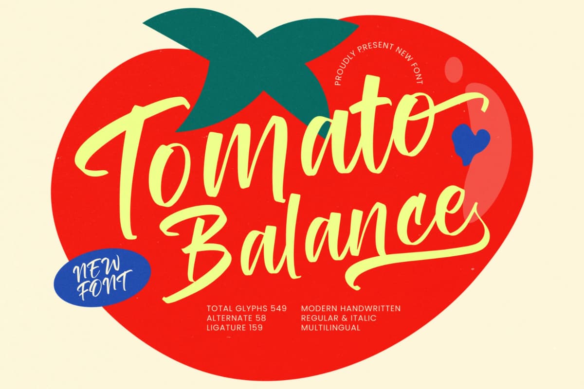 Tomato Balance - Modern Handwritten font preview