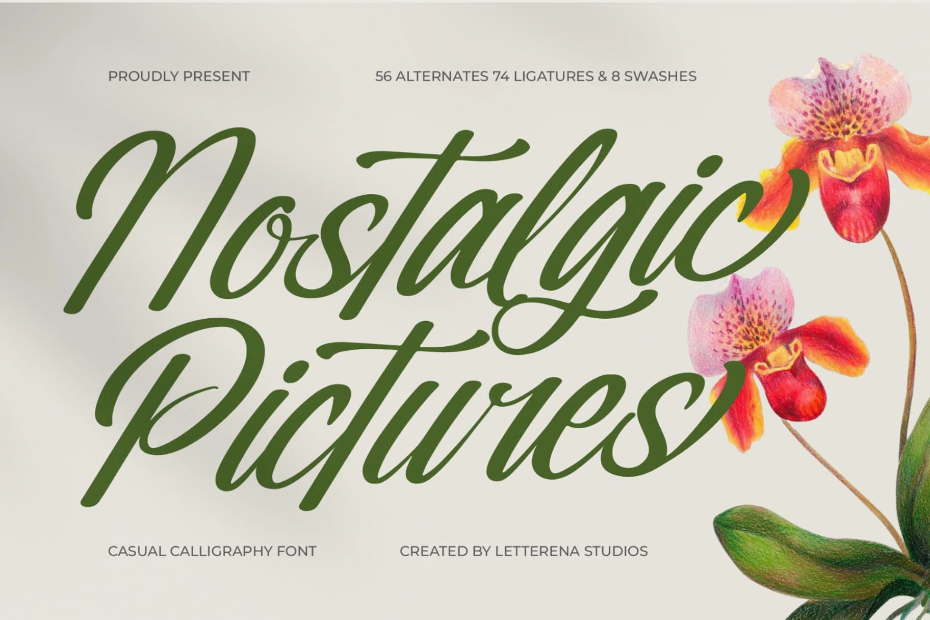 Preview of Nostalgic Pictures - Casual Calligraphy Font font