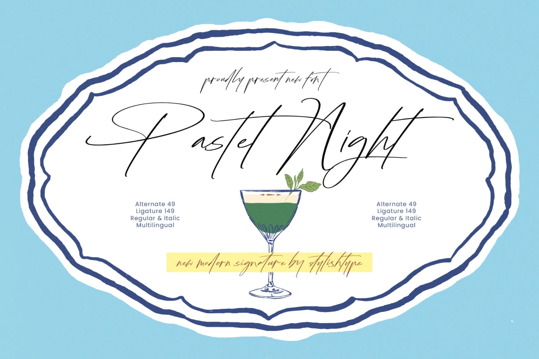 Preview of Pastel Night - Modern Signature font