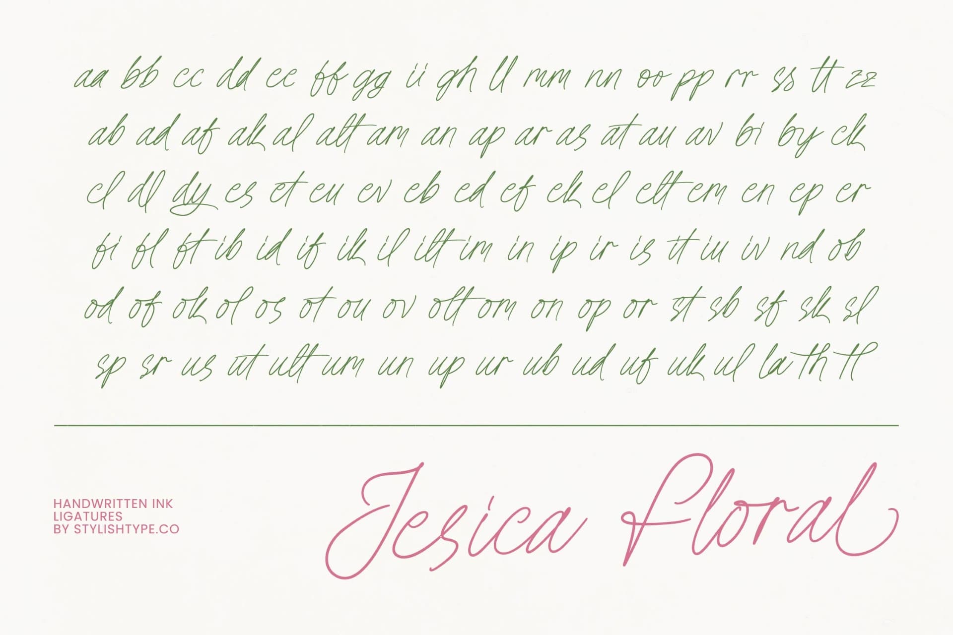 Preview 16 for Jesica Floral - Handwritten Ink Font