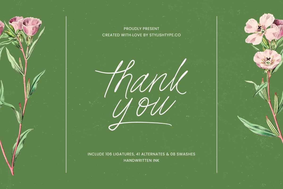 Preview 20 for Jesica Floral - Handwritten Ink Font