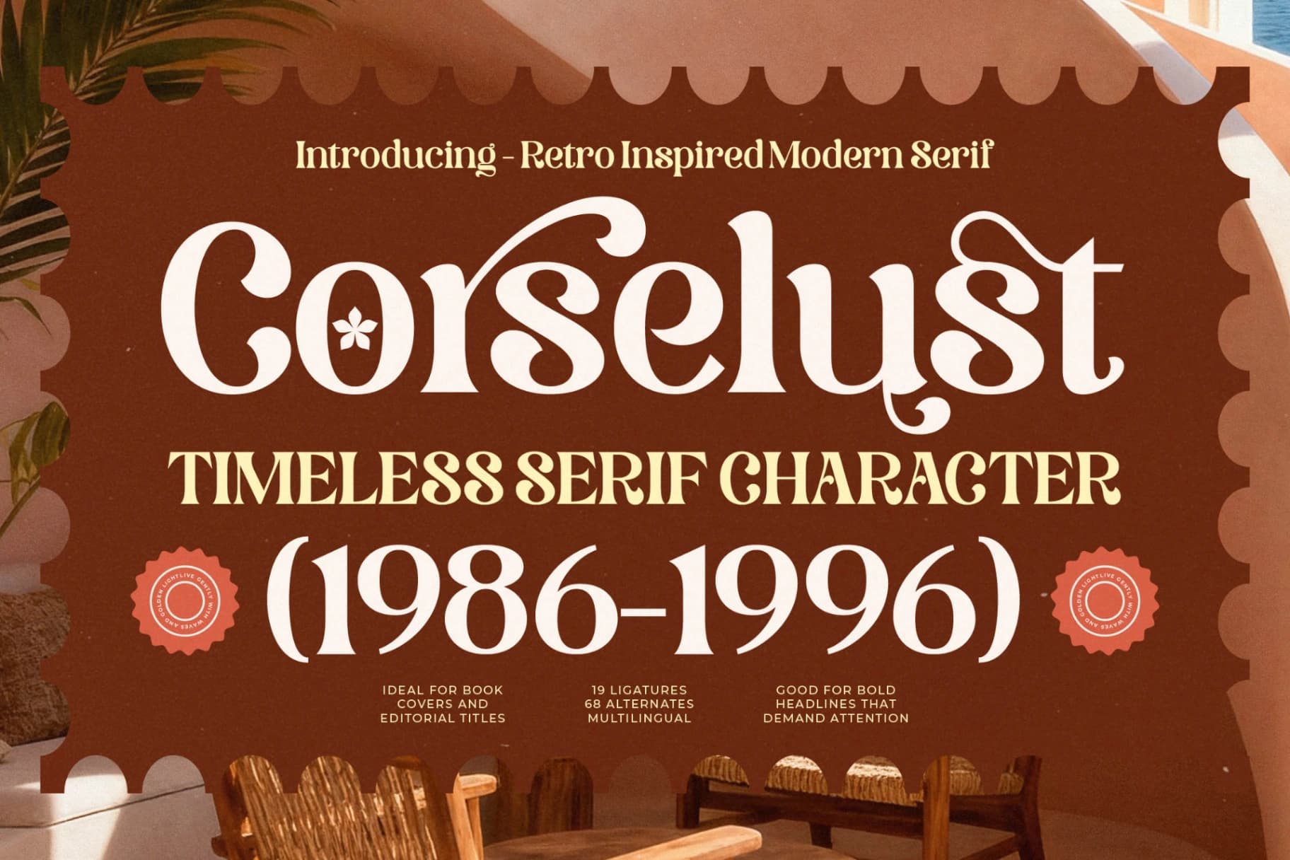 Preview of Corselust - Retro Inspired Modern Serif font