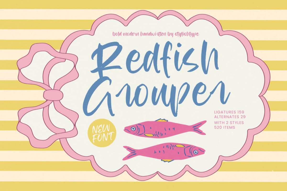 Redfish Grouper - Bold Modern Handwritten font preview