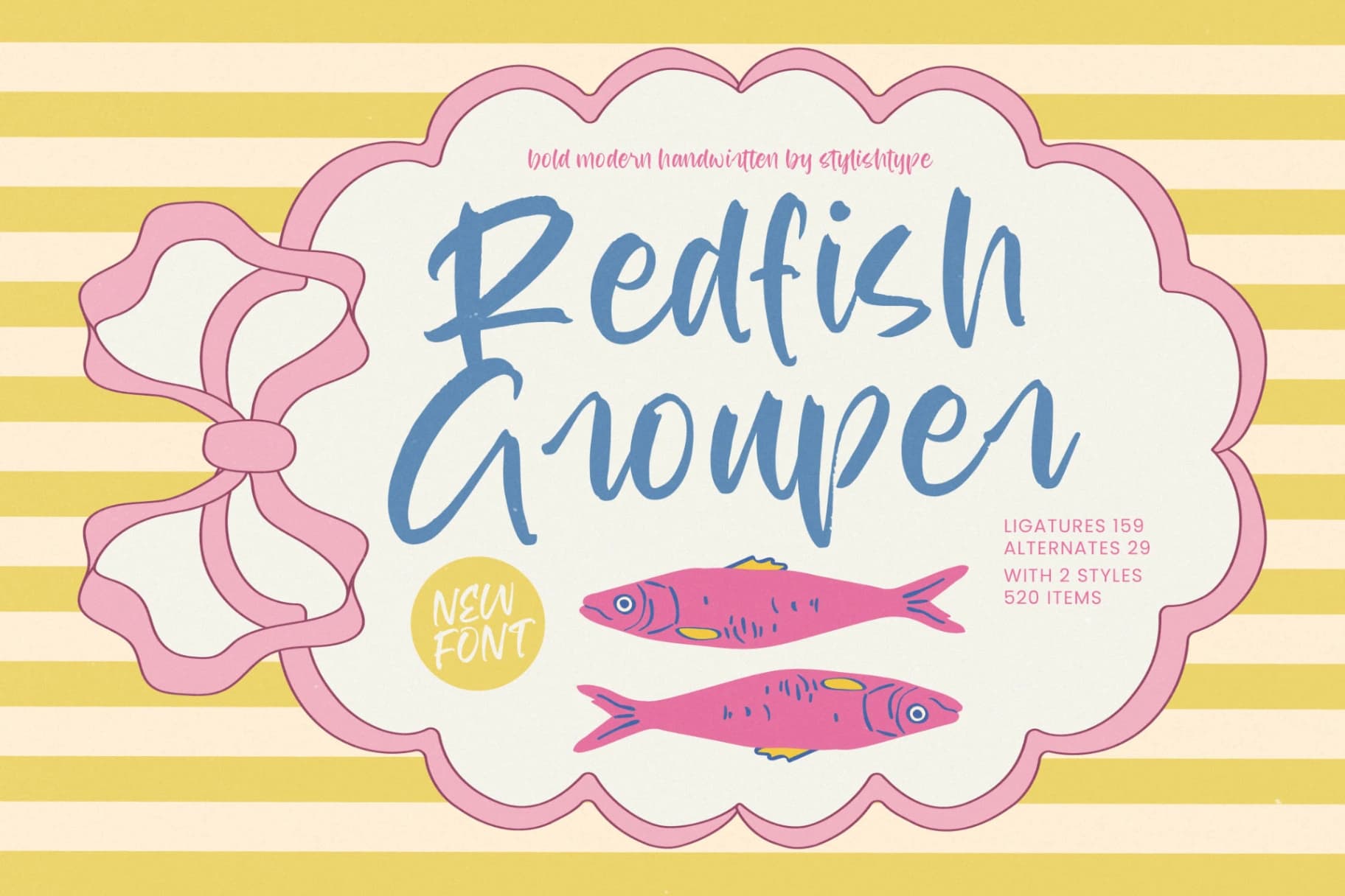 Preview of Redfish Grouper - Bold Modern Handwritten font