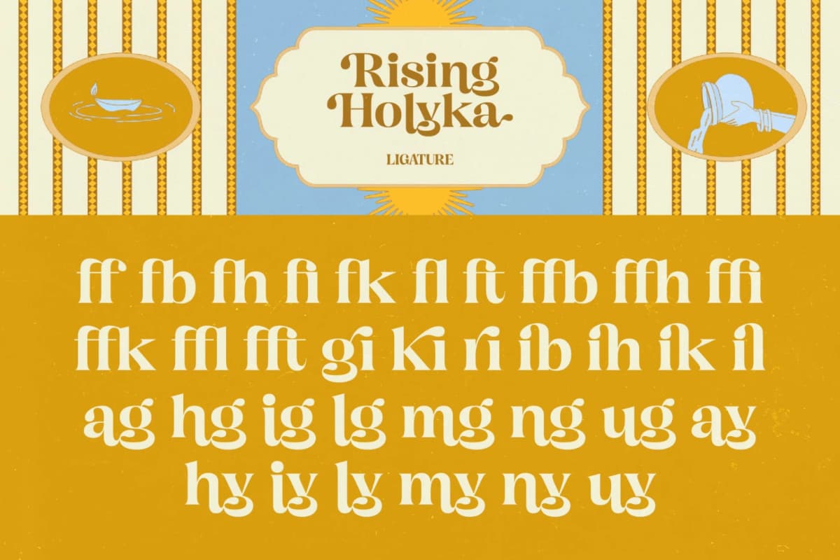 Rising Holyka - Retro Modern Serif font preview 15