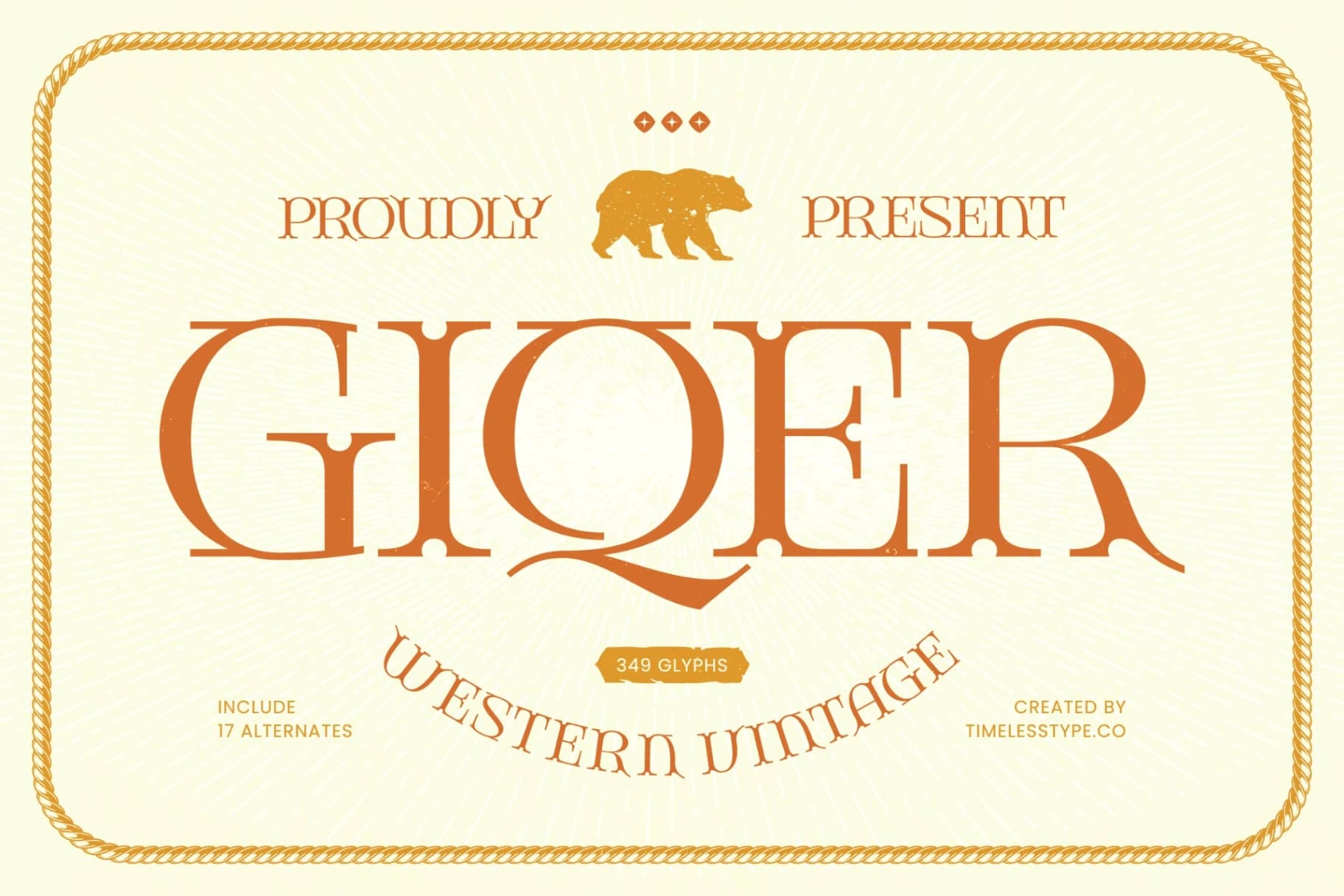Preview 1 for Giqer - Western Vintage Serif Font