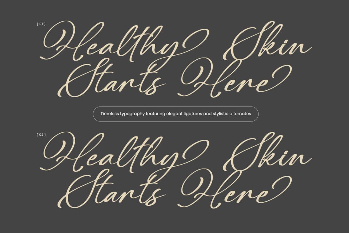 Preview 6 for Benthisa - Stylish Calligraphy Font