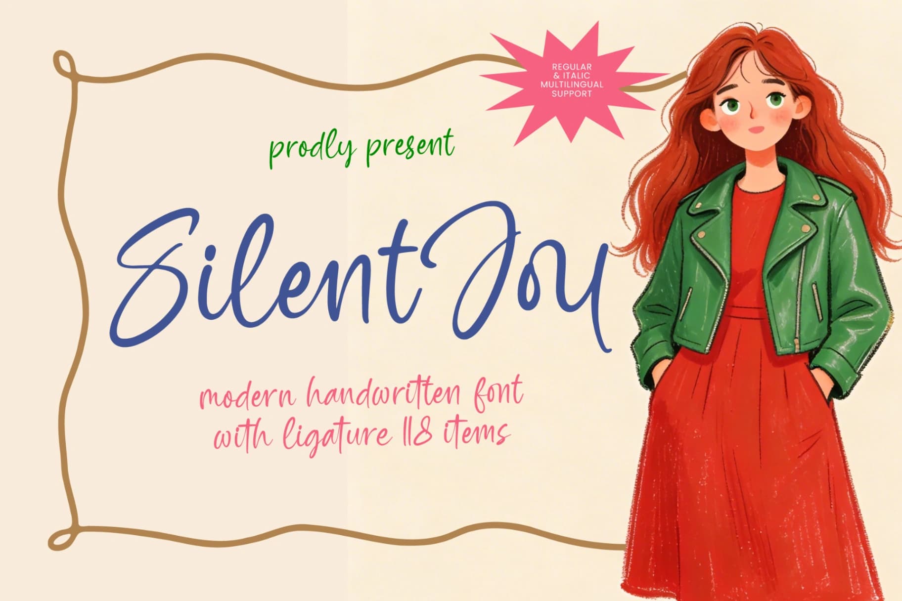 Preview 1 for Silent Joy - Modern Handwritten Font