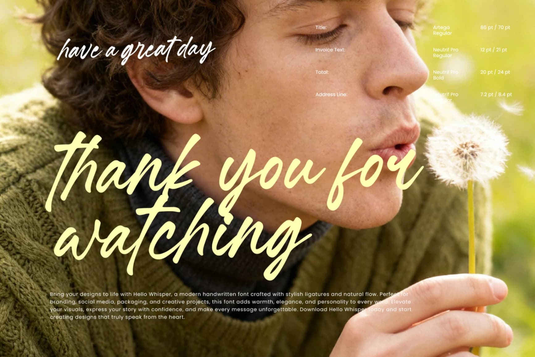 Preview 20 for Hello Whisper - Modern Handwritten Font