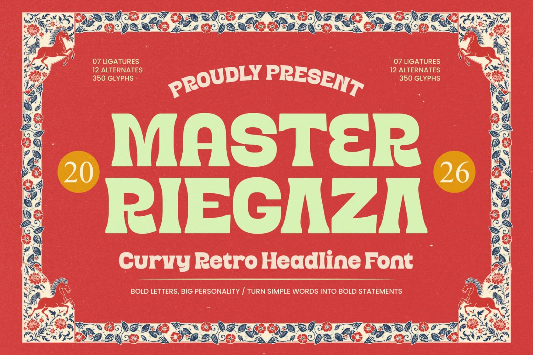 Preview 1 for Master Riegaza - Curvy Retro Headline Font
