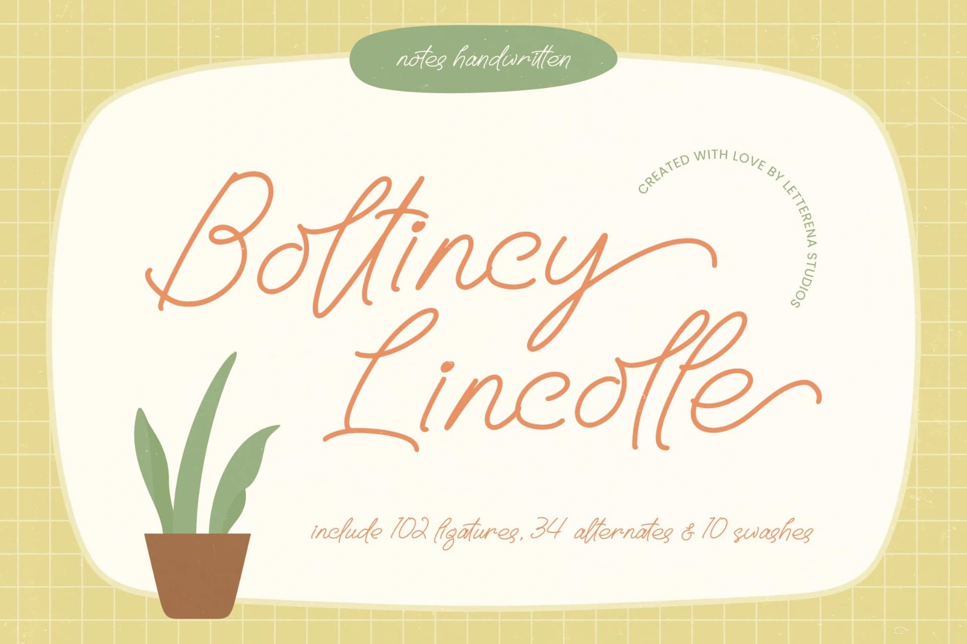 Preview of Boltincy Lincolle - Notes Handwritten font