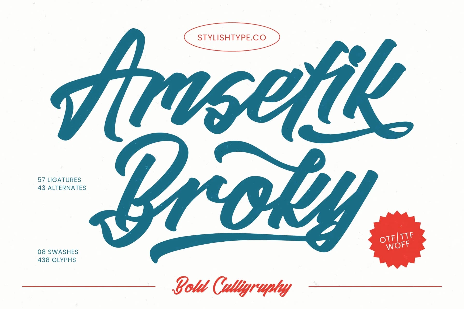 Preview of Amsefik Broky - Bold Calligraphy font