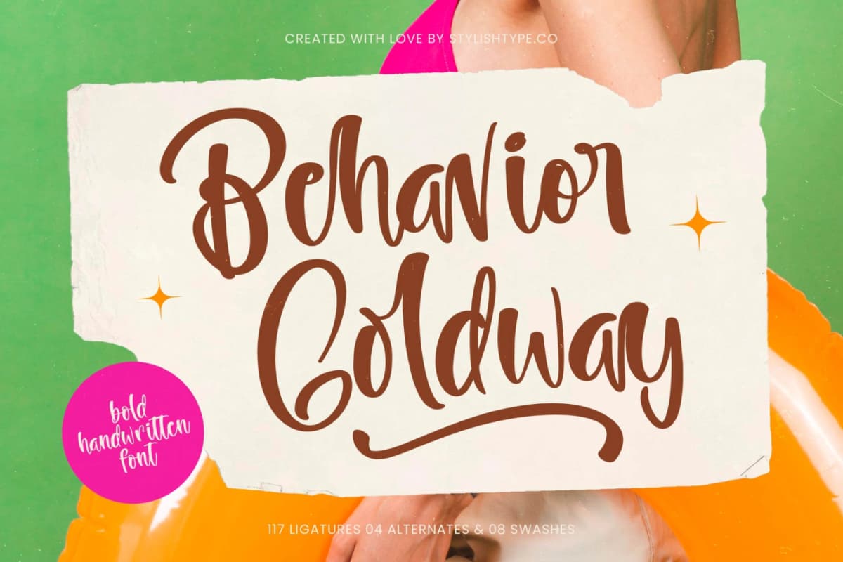 Preview 1 for Behavior Goldway - Bold Handwritten Font