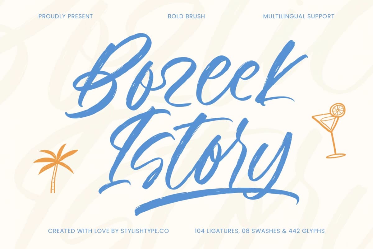 Bozeek Istory - Bold Brush Font font preview