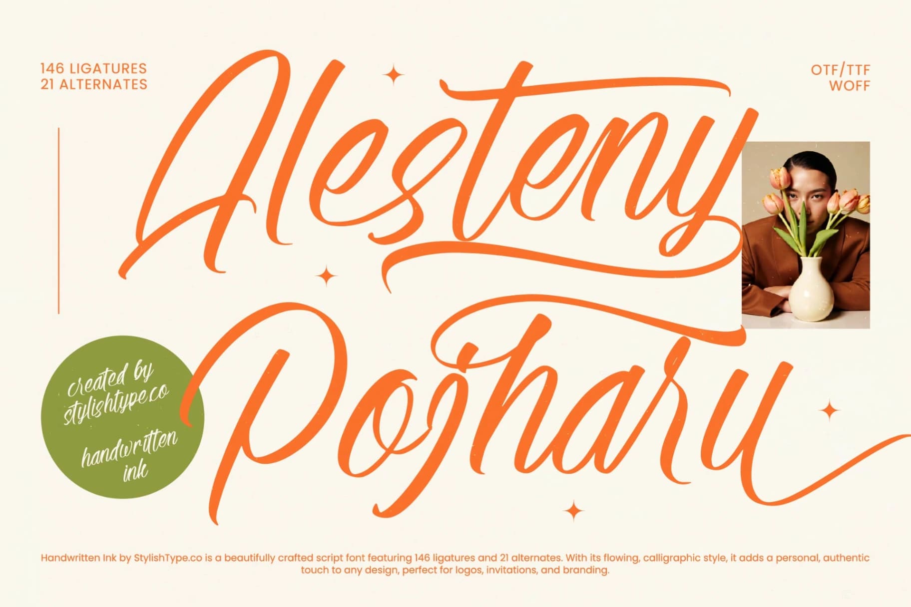Preview 1 for Alesteny Pojharu - Handwritten Ink Font