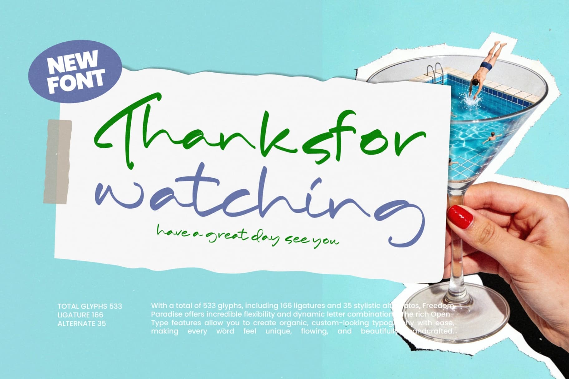 Preview 20 for Freedom Paradise - Handwritten Script Font