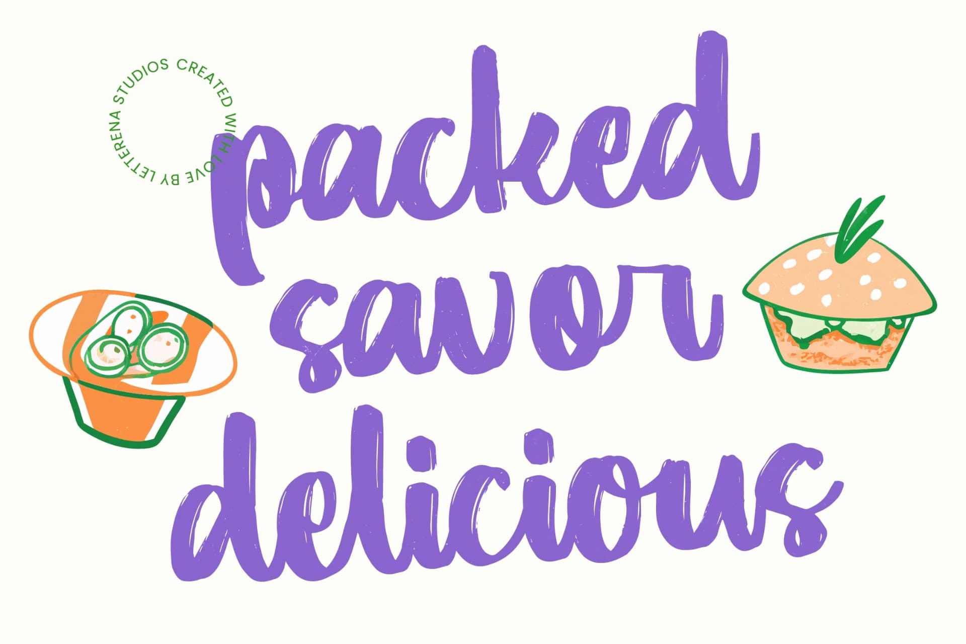 Preview 3 for Munch Platter - Modern Brush Font
