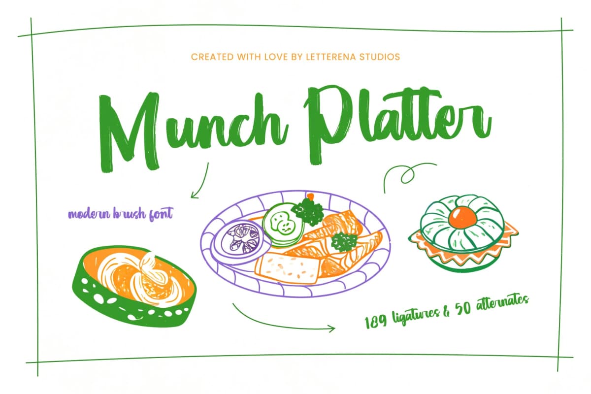 Preview of Munch Platter - Modern Brush Font font