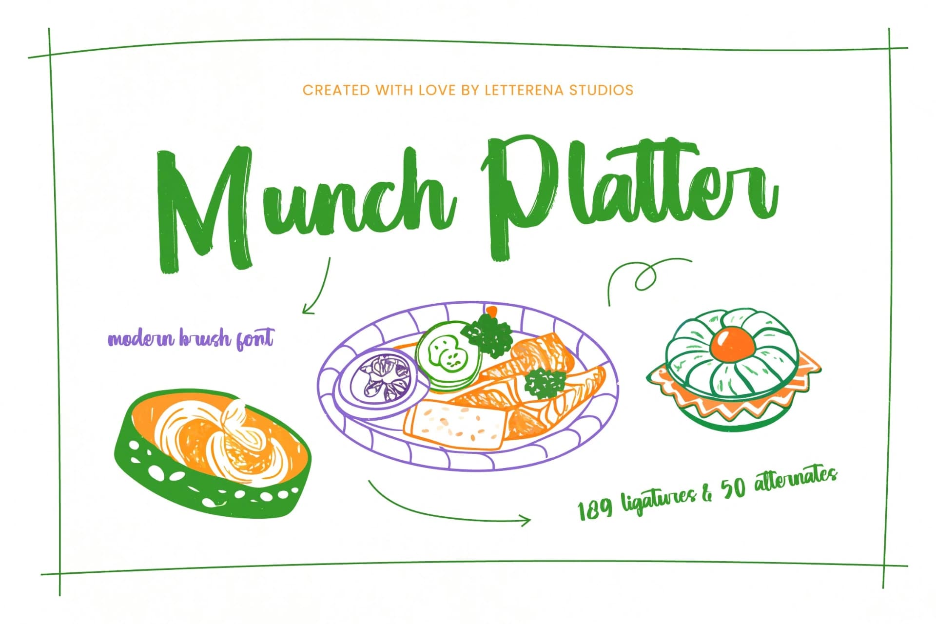 Preview 1 for Munch Platter - Modern Brush Font