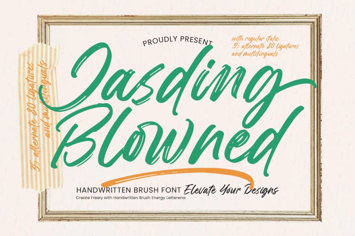 Preview of Jasding Blowned - Handwritten Brush Font font