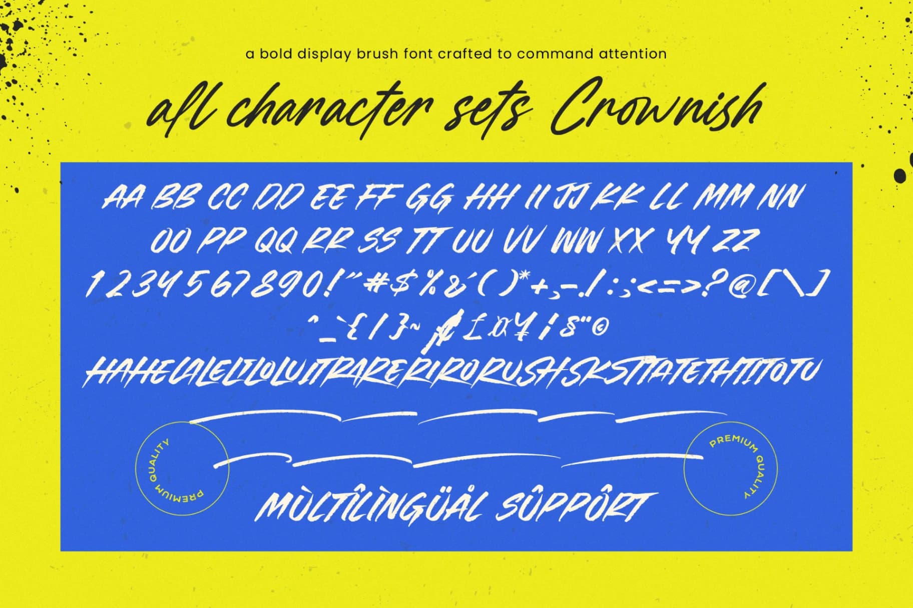 Preview 9 for Crownish - Display Brush Font