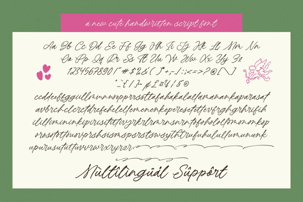 Pinkie Wonderly - Cute Handwritten Script font preview 19