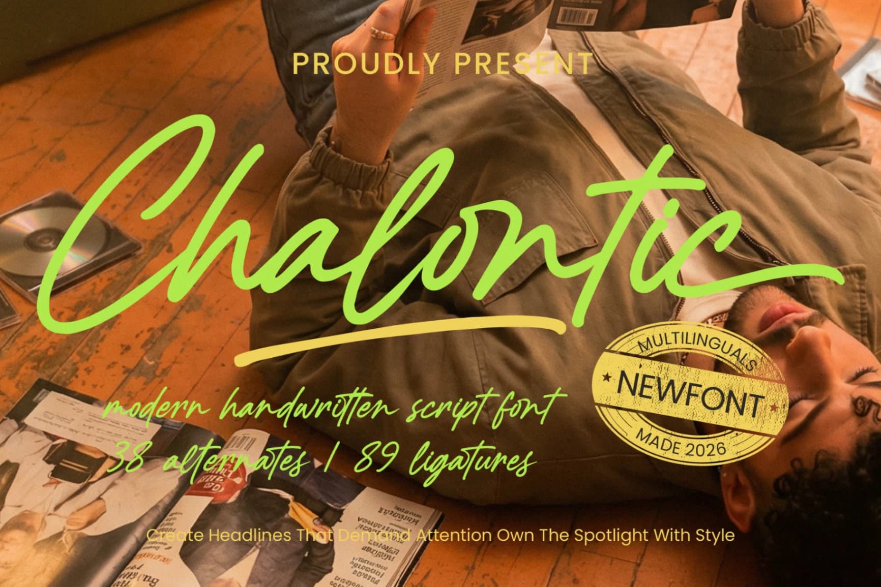 Preview of Chalontic - Modern Handwritten Script Font font