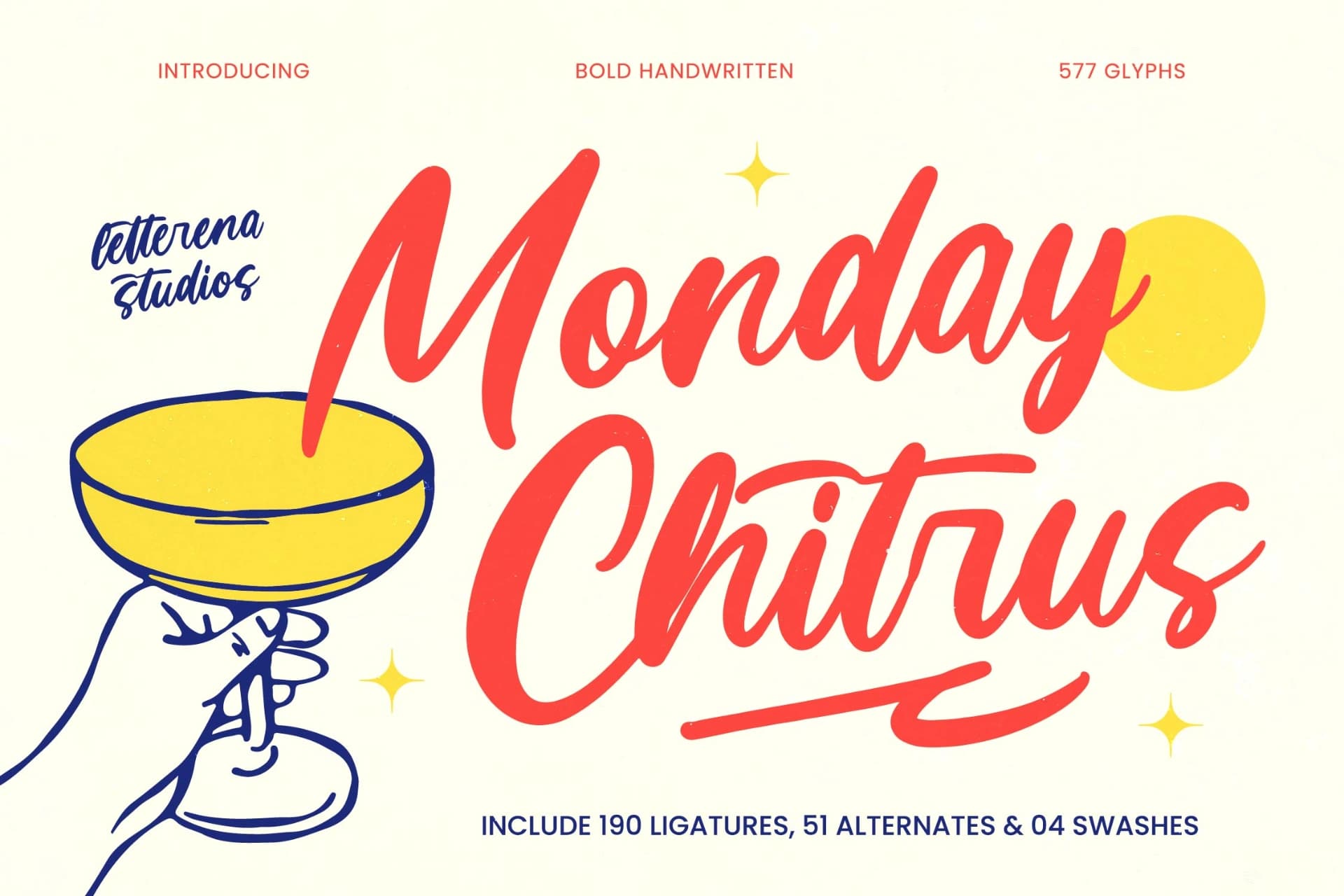 Preview of Monday Chitrus - Bold Handwritten font