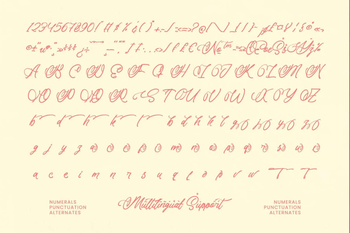 Akmelyn Beridge - Bold Calligraphy Font font preview 19
