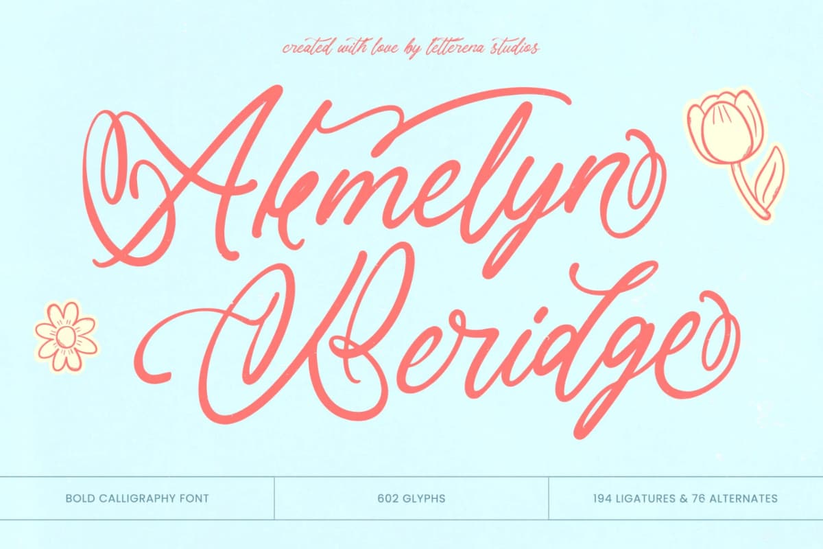 Preview of Akmelyn Beridge - Bold Calligraphy Font font
