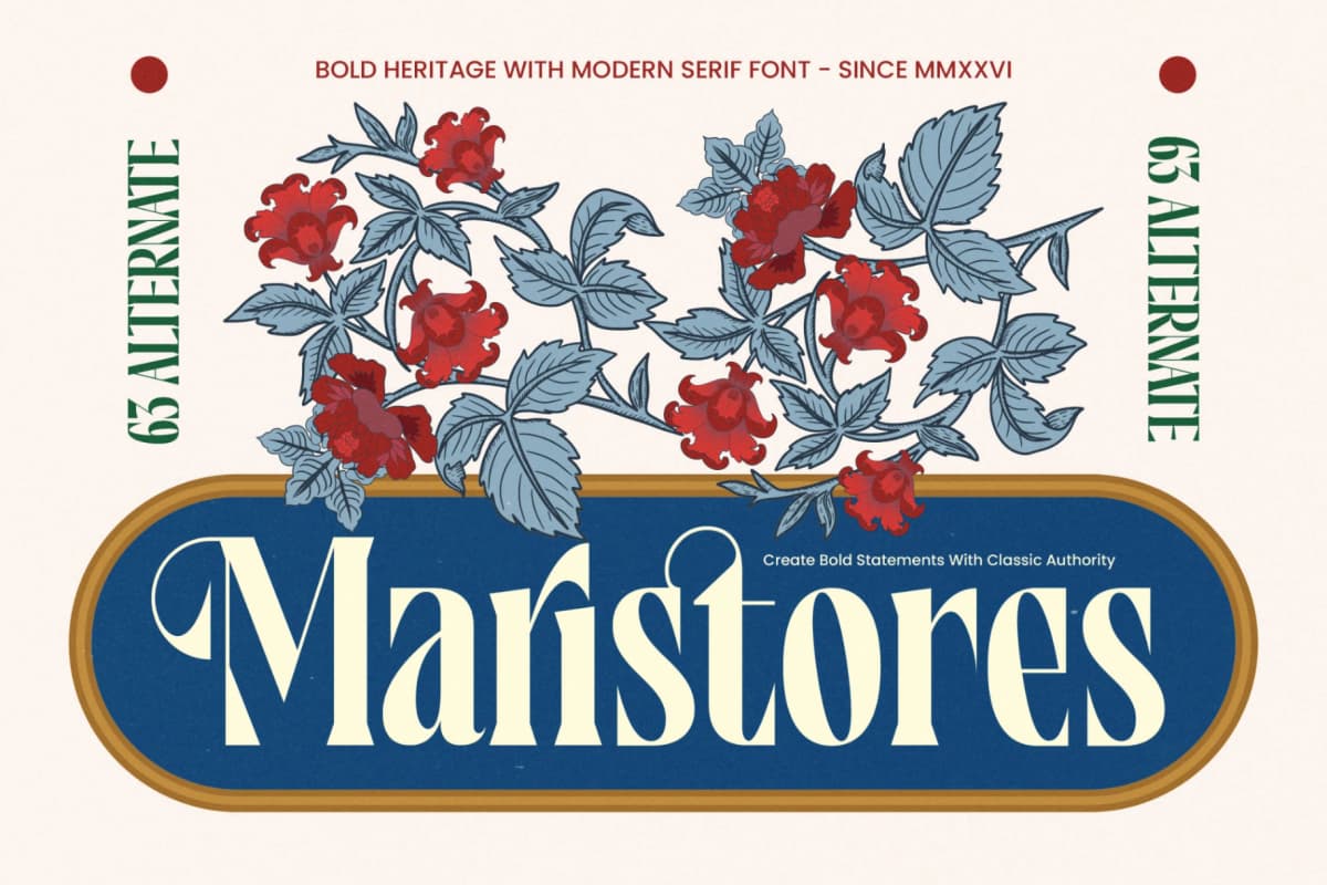 Preview of Maristores - Modern Serif Font font