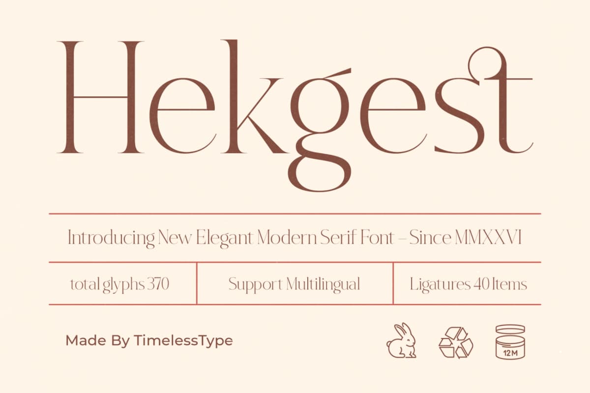 Preview of Hekgest - Elegant Modern Serif Font font