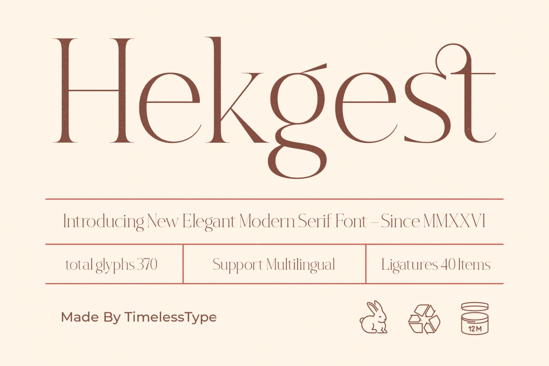 Preview of Hekgest - Elegant Modern Serif Font font