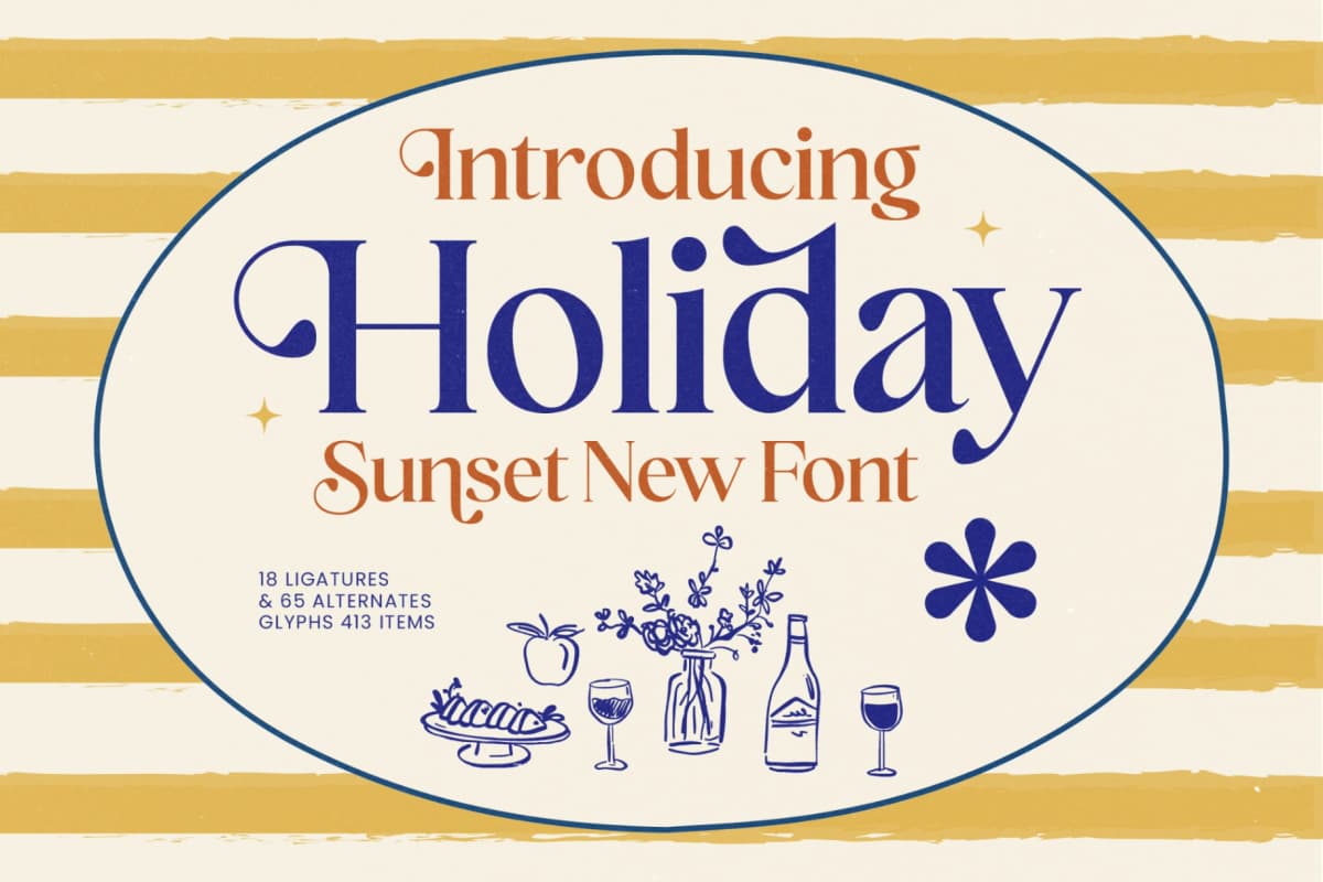 Preview of Holiday Sunset - Elegant Display Serif Font font