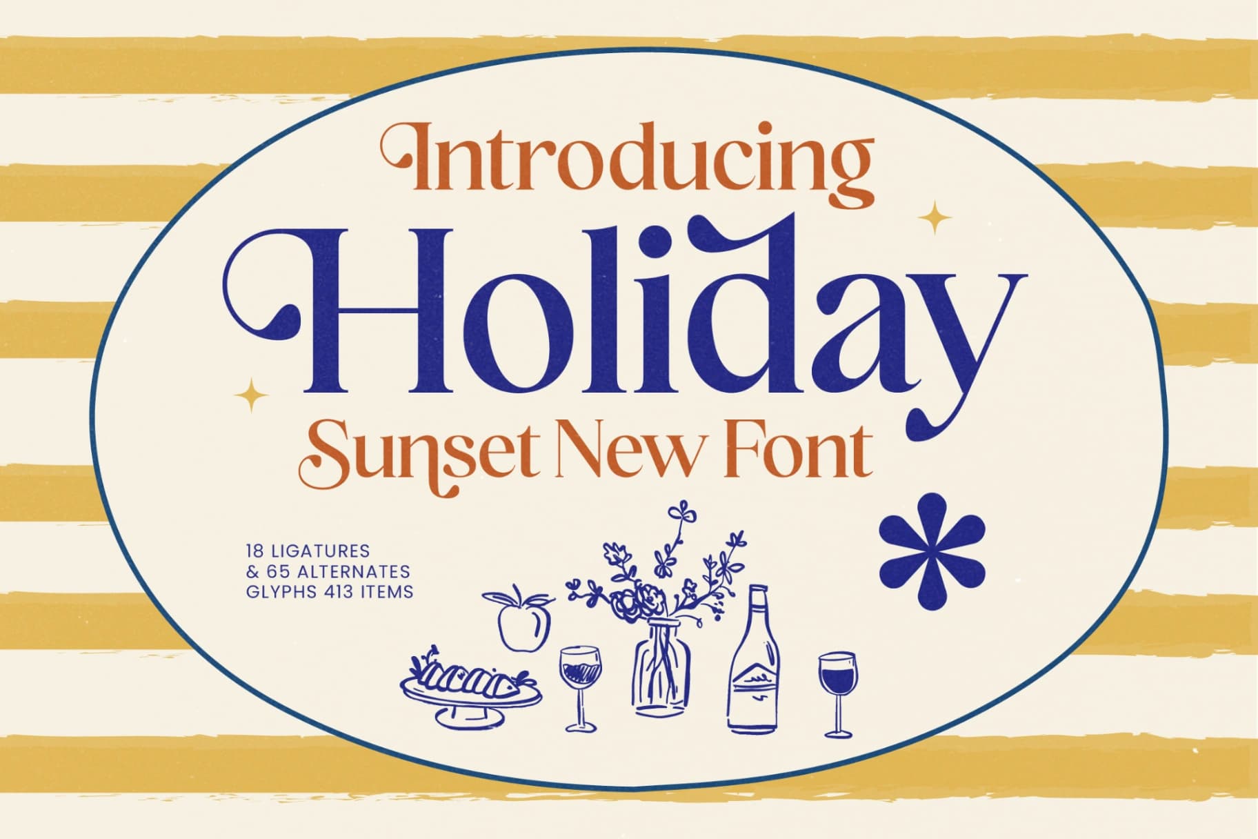 Preview of Holiday Sunset - Elegant Display Serif Font font